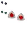 YouBella American Diamond Jewellery Multi-Color Interchangeable Triangular Shaped Earrings for Girls and Women : Best Rakhi Gift Jewellery (6 in 1 Triangle)